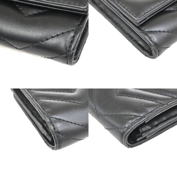 GUCCI Marmont Continental GG Long Bifold Wallet Leather Black GHW 81TA043 - Picture 16 of 16